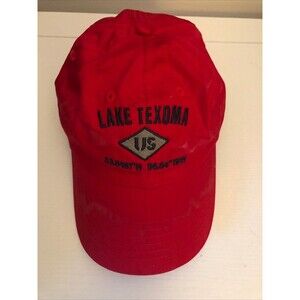 Lake Texoma US Baseball Hat Cap Red Adjustable